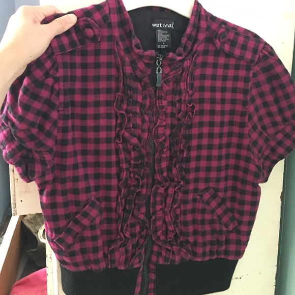 Purple And Black Plaid Over All