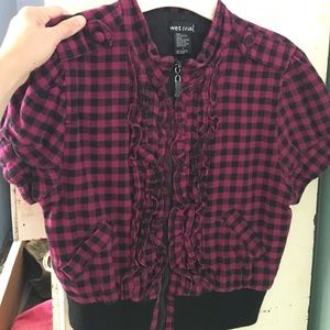 Purple And Black Plaid Over All