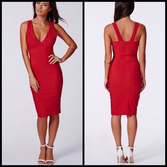 missguided bandage midi dress