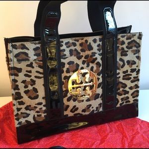 Tory Burch Pony Hair Leopard Tote Bag
