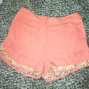Adorable High-Waisted Coral/Lt. Orange Shorts