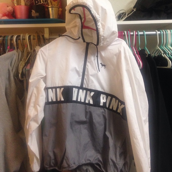 White PINK anorak jacket