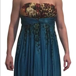 Turquois blue animal print maxi size 10