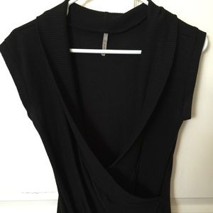 Black low cut shirt