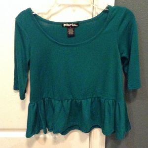Plant gold shirt size small blue green