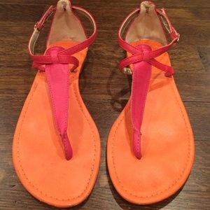 Pink and orange sandals