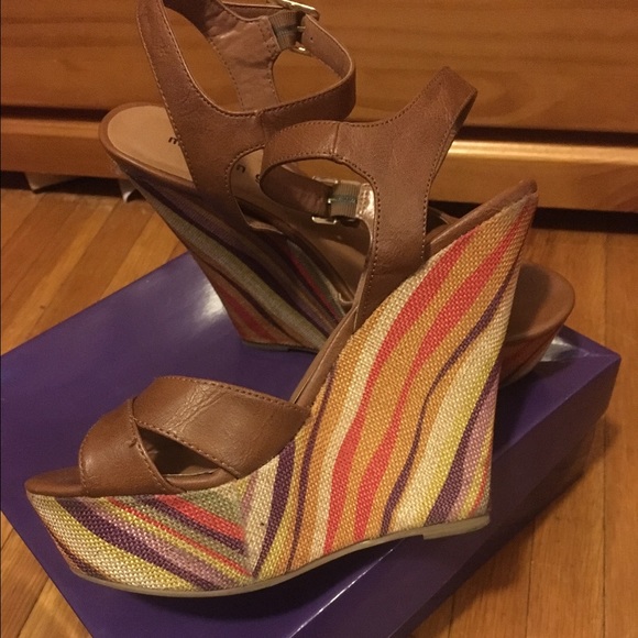 Multi-color Madden Girl wedge sandal