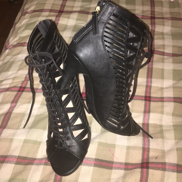 Black lace up booties from nasty gyal