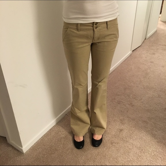 American Eagle Boot Cut Khakis, Size 2 Long