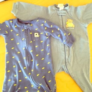 Baby boy 3 month footed sleepers with zippers