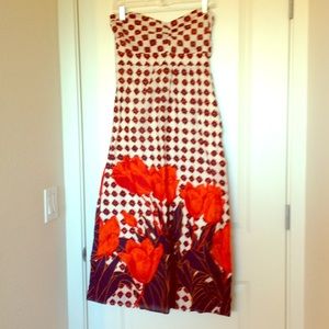 Strapless Maeve size 8 summer dress (anthropology)