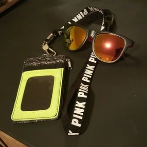 Pink lanyard and sunnies