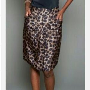 NWT Rebecca Taylor silk leopard tulip skirt
