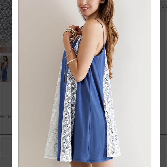Brand new, blue with while lace. Fully lined - Picture 3 of 4