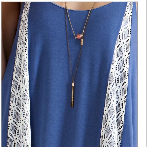 Brand new, blue with while lace. Fully lined - Picture 4 of 4