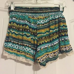 Aztec print soft shorts