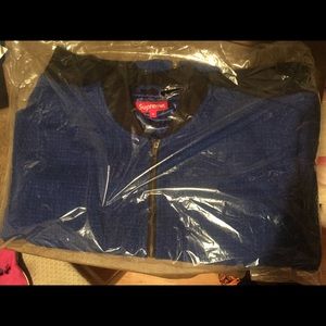 Supreme Boucle Varsity Jacket Blue M