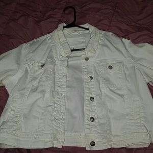White Cropped Jean Jacket