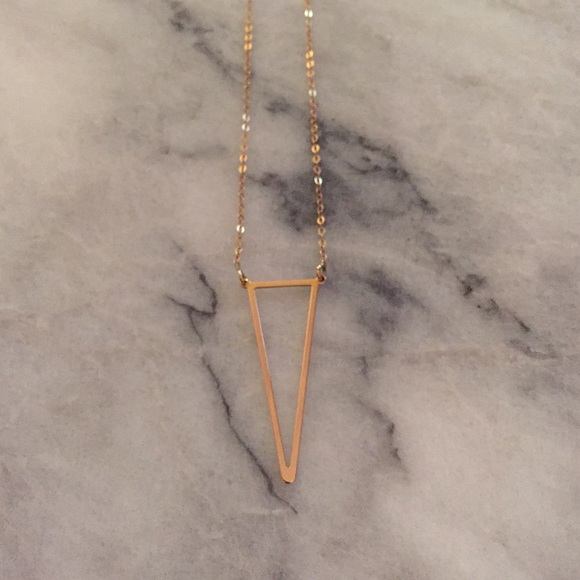 14K Gold Open Triangle Necklace