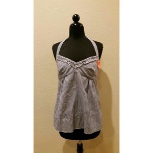 J Crew Empire Waist Gingham Halter Top