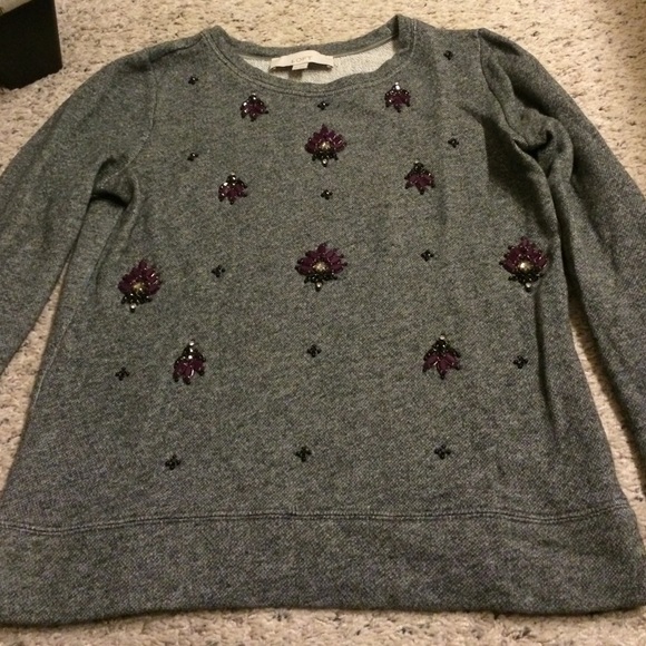 LOFT Tops - Loft embellished sweatshirt