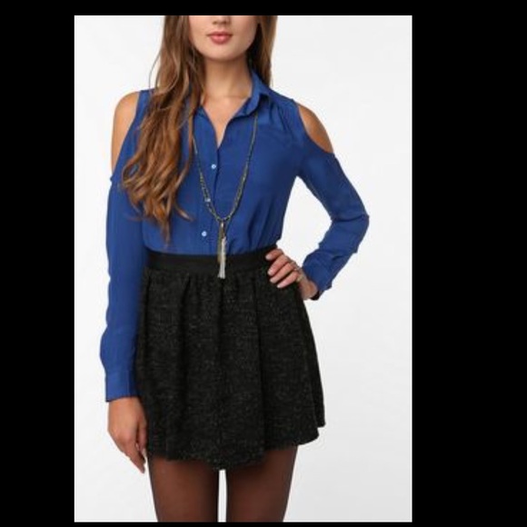 Silk UO Open Shoulder Blouse