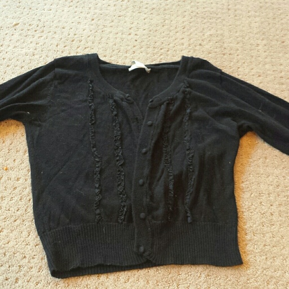 Black cardigan with ruffles
