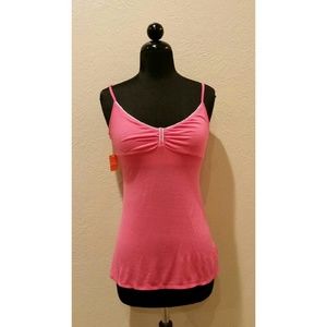 Guess Pink Ruched Camisole Tank Top