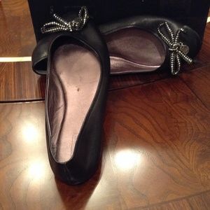 BLACK  LEATHER COACH FLATS SIZE 9.