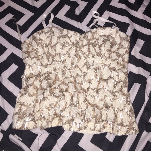 Gold Sequin Crop Top