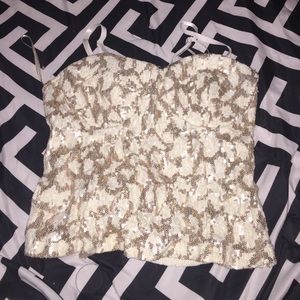 Gold Sequin Crop Top