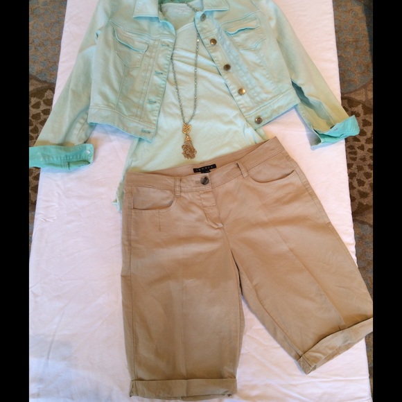 CHICOS DENIM JKT 0 MINT GREEN LIKE NEW SO CUTE! - Picture 2 of 4