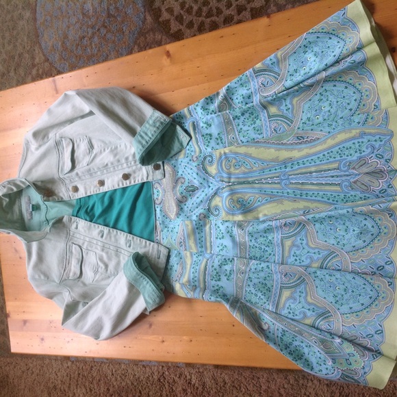 CHICOS DENIM JKT 0 MINT GREEN LIKE NEW SO CUTE! - Picture 4 of 4