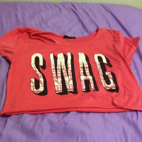 Pink swag crop top