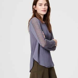 ✨SALE NWT LOFT Lace Inset Tee