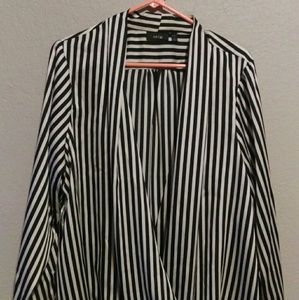 APT 9 Black and White Stripe Blouse