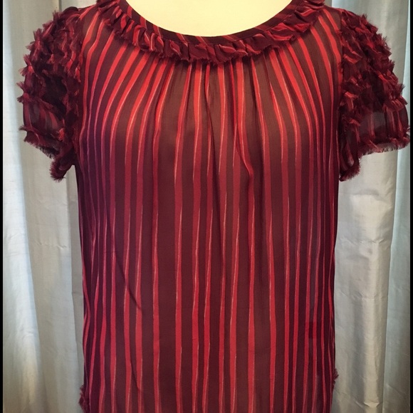 Red stripe silk blouse by Marc Jacobs