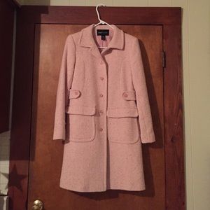 Pink and cream knee length coat