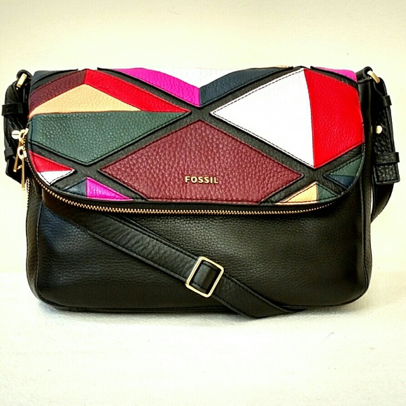 NEW Fossil Preston Large Flap Patchwork Shoulder