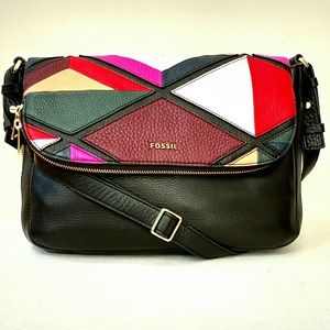 NEW Fossil Preston Large Flap Patchwork Shoulder