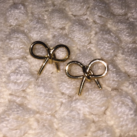 Gold Bow Stud Earrings