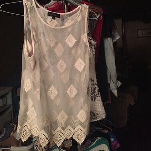 Karen Kane lace overlay tank