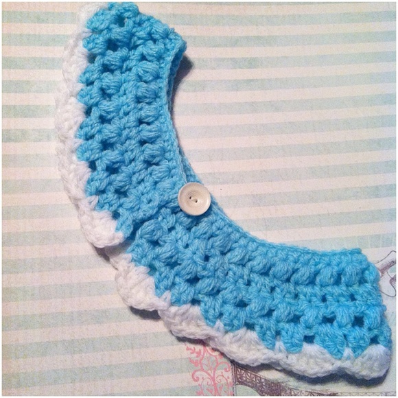 Handmade Vibrant Blue Crochet Peter Pan Collar