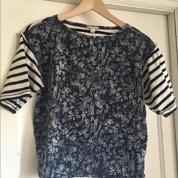 Floral and Striped Tee