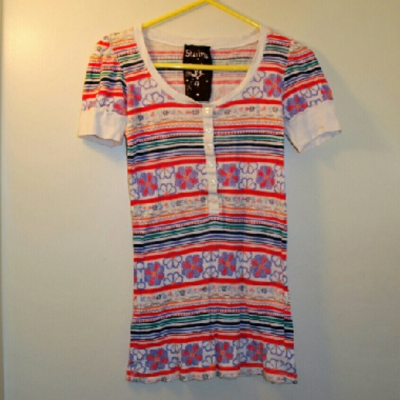 Long Multi Patterned Knit Top