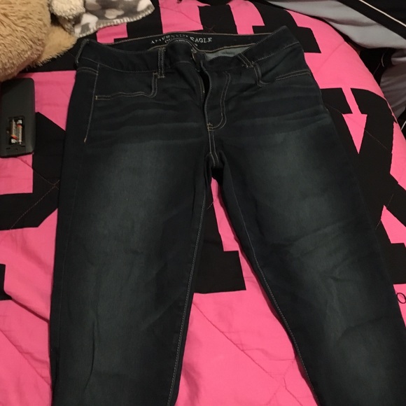 New American eagle super skinny AEO satin jeans