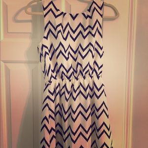 Pink Owl Chevron Dress