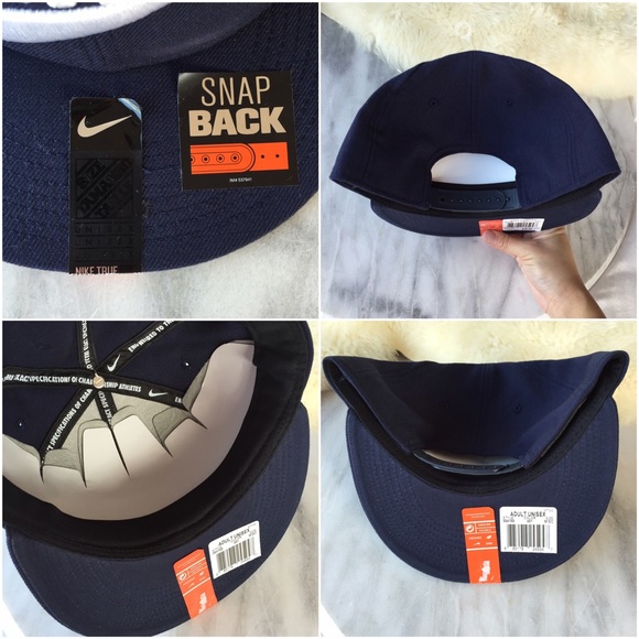 Nike Navy Blue Wool Snapback Hat - Picture 2 of 2