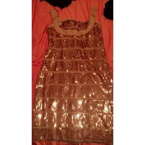 Nude Sequin Bandage Dress