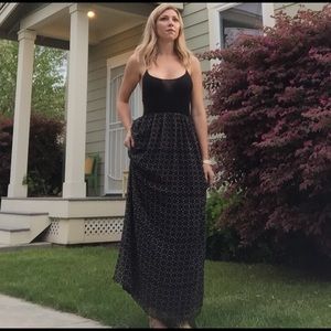 Ecote Black and Triangle Open Back Maxi